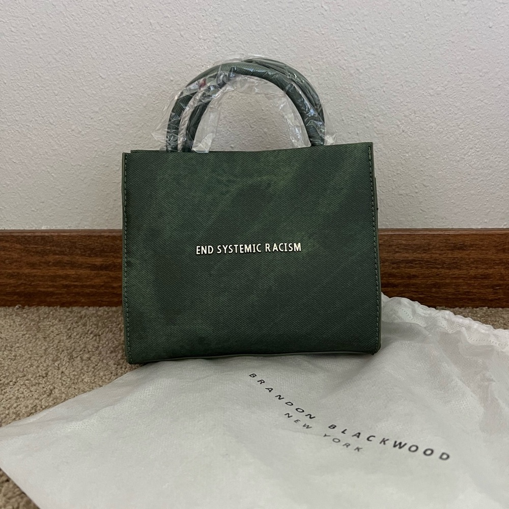 NWT Brandon Blackwood ESR Tote | Hunter Green Wax Denim